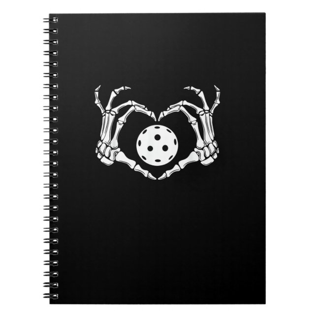 Halloween Pickle Skeleton Heart Hands Fun Design Notebook (Front)