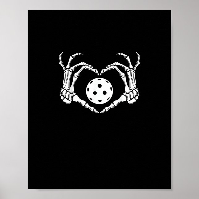 Halloween Pickle Skeleton Heart Hands Fun Design Poster (Front)