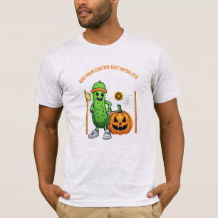Halloween Pickleball Court Sports Lovers Pumpkin T-Shirt