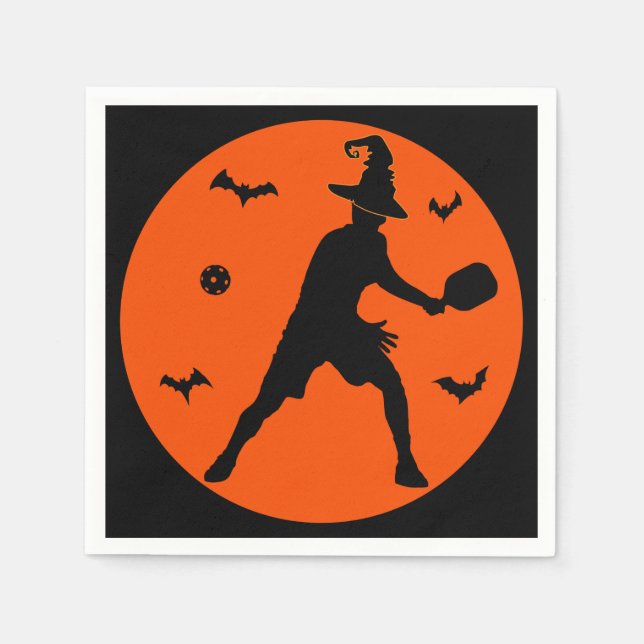 Halloween Pickleball Player Napkins (Front)