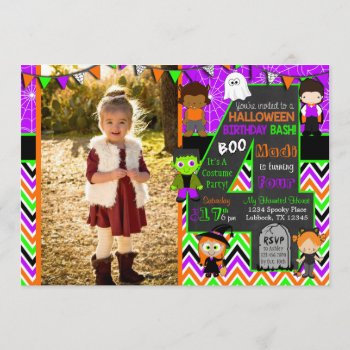 Halloween Picture Birthday Party Invitation by AshleysPaperTrail at Zazzle