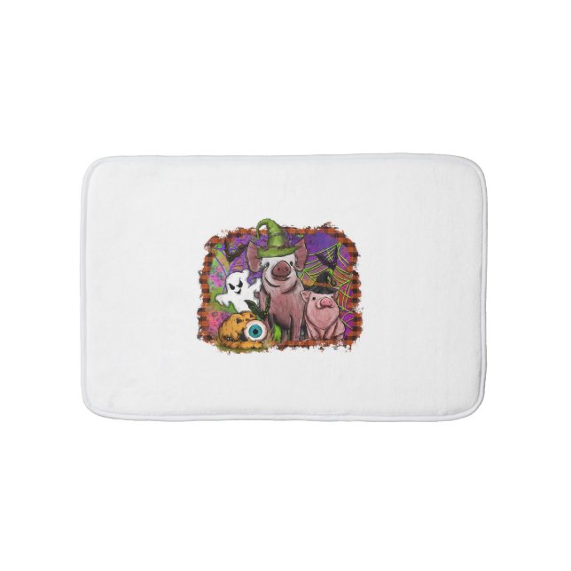 Halloween Pigs Bath Mat (Front)