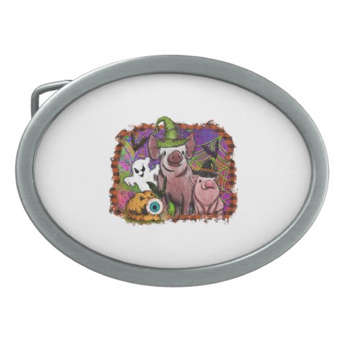 Halloween Pigs Belt Buckle