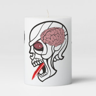 Halloween  Pilar Candle, Brain Pillar Candle