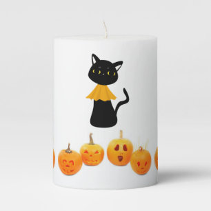 Halloween  Pilar Candle, Cat Pillar Candle