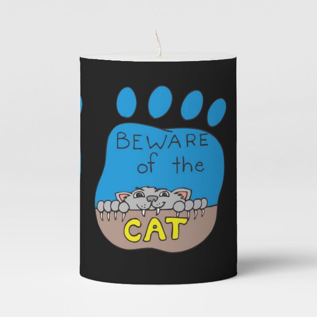 Halloween  Pilar Candle, Cat Pillar Candle (Front)