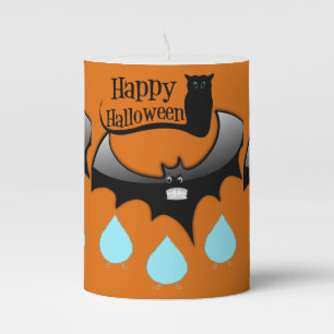 Halloween  Pilar Candle, Happy Halloween Pillar Candle