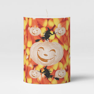 Halloween  Pilar Candle, Pumpkin Pillar Candle