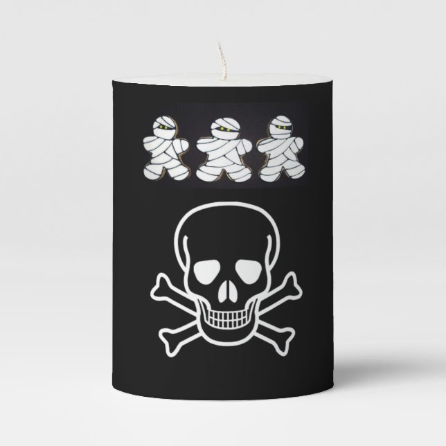 Halloween  Pilar Candle, Skull Pillar Candle (Front)