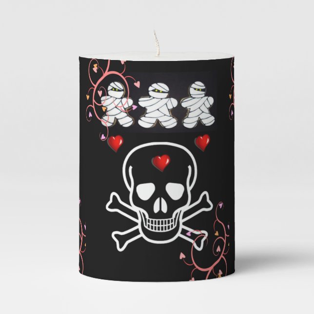 Halloween  Pilar Candle, Skull Pillar Candle (Front)