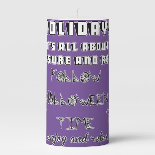 Halloween  pillar candle