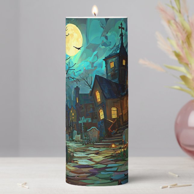 Halloween Pillar Candle (In Situ)