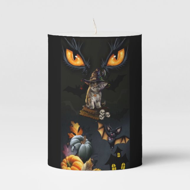Halloween  pillar candle (Front)