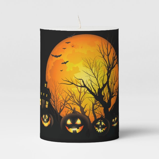 Halloween Pillar Candle (Front)