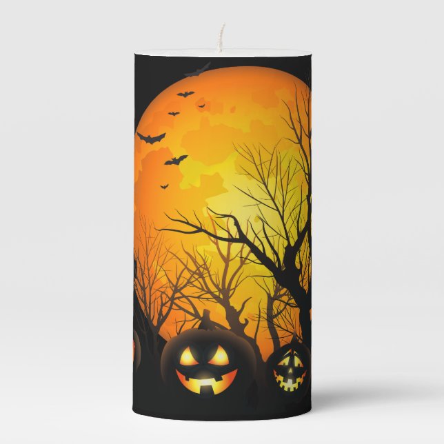 Halloween Pillar Candle (Front)