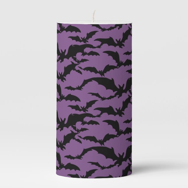 Halloween Pillar Candle-Bats Candle (Front)