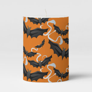 Halloween Pillar Candle-Bats Pillar Candle