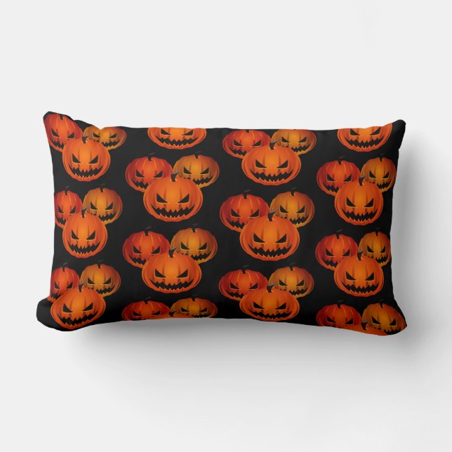 Halloween Pillow-Scary Pumpkins     Throw Pillow (Front)
