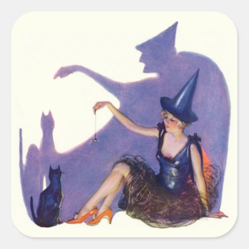 Halloween Pin Up Girl Witch Envelope Seals 
