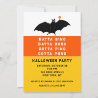 Halloween Ping-Pong Party Invitations