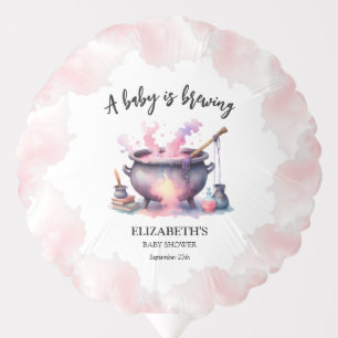 Halloween Pink Baby is Brewing Baby Shower Balloon