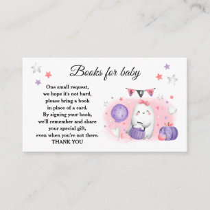Halloween Pink Baby Shower Books For Baby Card
