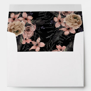 Halloween Pink & Black Floral 2 Envelope
