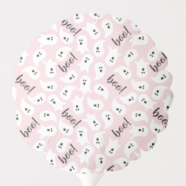 Halloween Pink & Black Ghost Party Balloon (Back)