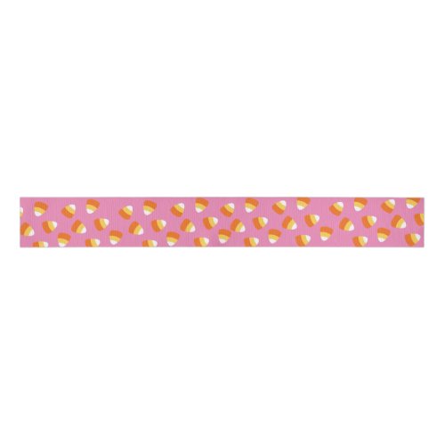 Halloween Pink Candy Corn Ribbon