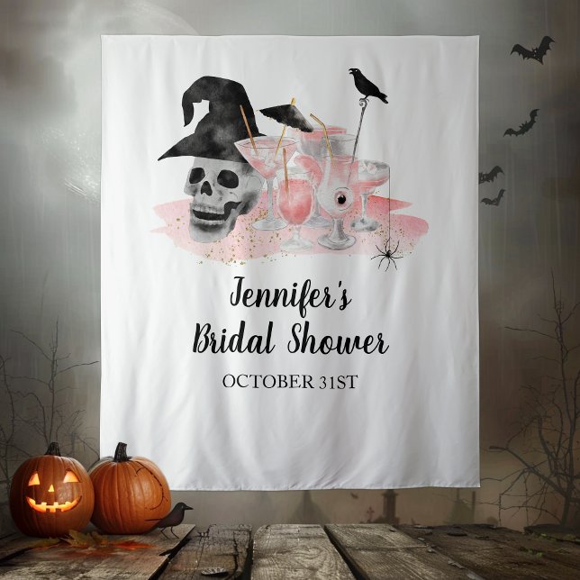 Halloween Pink Cocktail Bridal Shower Backdrop (Creator Uploaded)