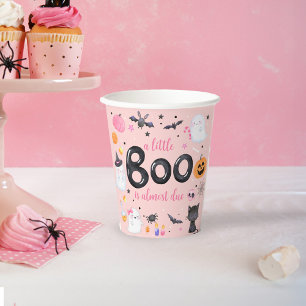 Halloween Pink Ghost Baby Shower Paper Cup