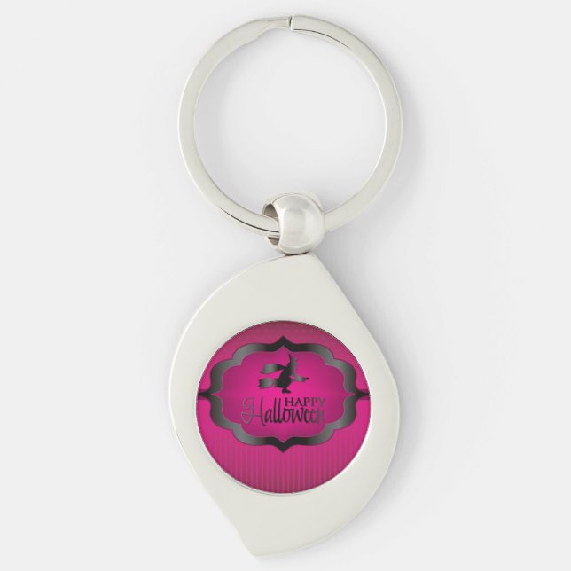 Halloween pink witch keychain (Front)
