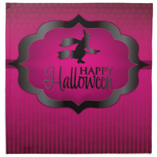 Halloween pink witch napkin