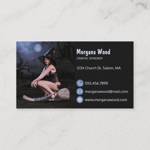 Halloween Pinup Girl in Moonlight Business Card