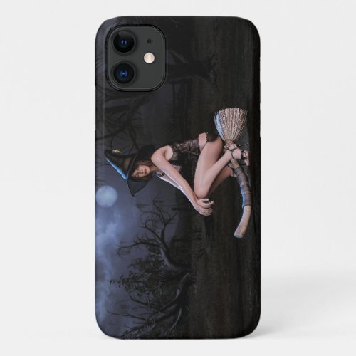 Halloween Pinup Girl in Moonlight iPhone 11 Case