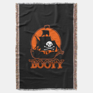 Halloween Pirate Booty Throw Blanket