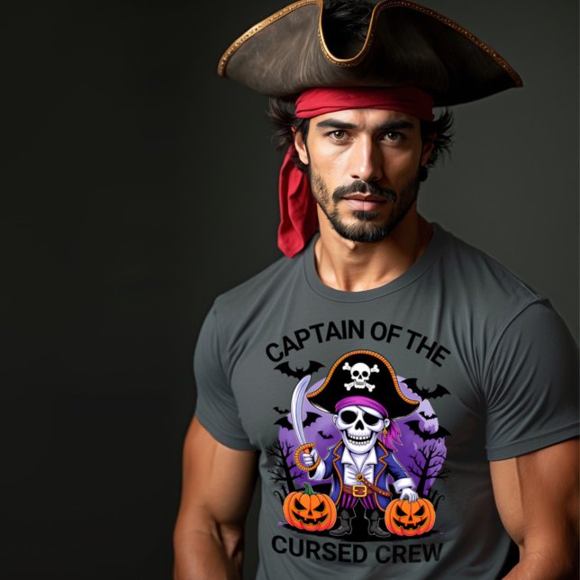 Halloween Pirate Captain of the Cursed Crew T-Shirt (Creator Uploaded)