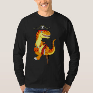 Halloween Pirate Dinosaur  for Kids Boys Girls T-Shirt