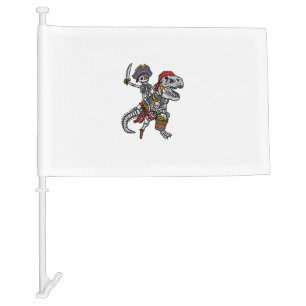 Halloween Pirate Dinosaur Skeleton Car Flag