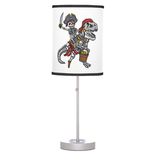 Halloween Pirate Dinosaur Skeleton Table Lamp (Front)