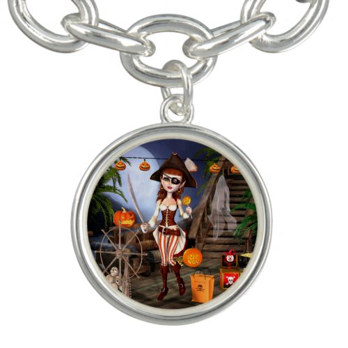 Halloween Pirate Girl Charm Bracelet