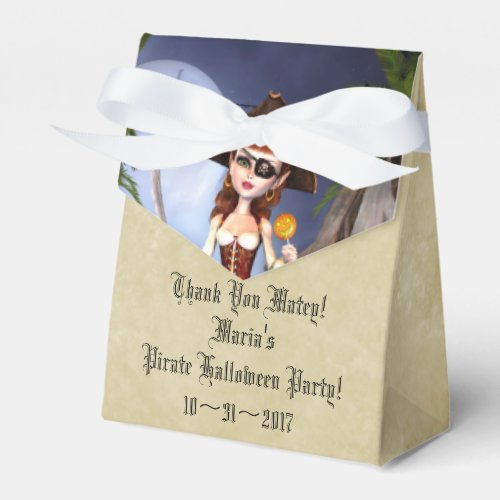 Halloween Pirate Girl Custom Tent Favor Box