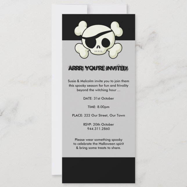 Halloween Pirate Invitation (Front)