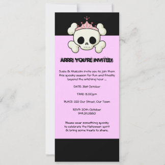 Halloween Pirate Princess Invitation