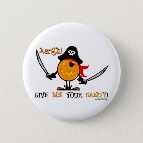 Halloween Pirate Pumpkin Pinback Button