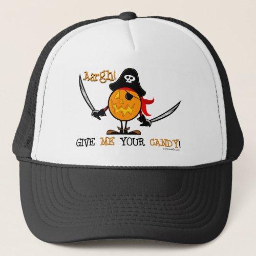 Halloween Pirate Pumpkin Trucker Hat