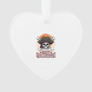 Halloween Pirate Skull Crossbones Vector Graphic Ornament
