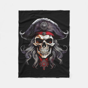 Halloween Pirate Skull Fleece Blanket