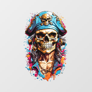 Halloween pirate skull window cling
