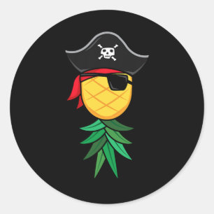 Halloween Pirate Upside Down Pineapple Swingers Li Classic Round Sticker